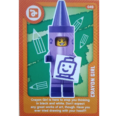 Visuel indicatif Rebrickable de Carte à collectionner, créer le monde vivant étonnamment - crayon fille (Trading Card, Create the World Living Amazingly - Crayon Girl)