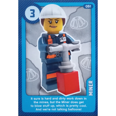 Visuel indicatif Rebrickable de Carte à collectionner, créez un monde vivant - Miner (Trading Card, Create the World Living Amazingly - Miner)