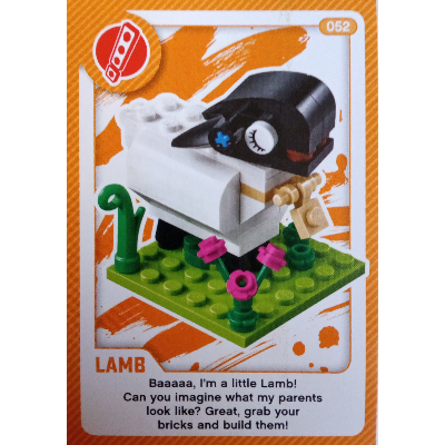 Visuel indicatif Rebrickable de Carte à collectionner, créer le monde vivant étonnamment - agneau (Trading Card, Create the World Living Amazingly - Lamb)