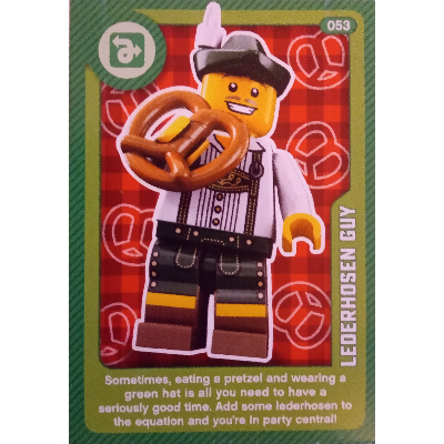 Visuel indicatif Rebrickable de Carte à collectionner, créer le monde vivant étonnamment - Lederhosen Guy (Trading Card, Create the World Living Amazingly - Lederhosen Guy)