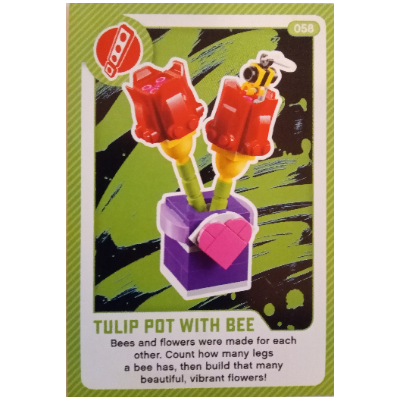 Visuel indicatif Rebrickable de Carte à collectionner, créer le monde vivant étonnamment - Pot de tulipes avec abeille (Trading Card, Create the World Living Amazingly - Tulip Pot With Bee)