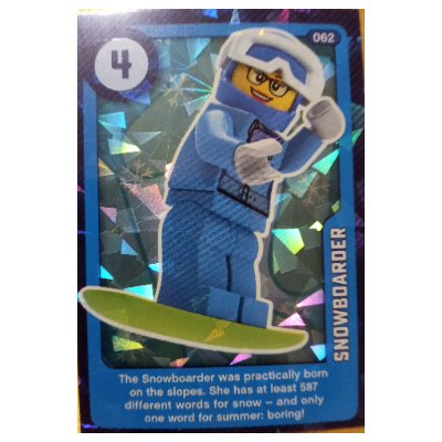 Visuel indicatif Rebrickable de Carte à collectionner, créer le monde vivant étonnamment - Snowboarder (métallisé) (Trading Card, Create the World Living Amazingly - Snowboarder (Foil))