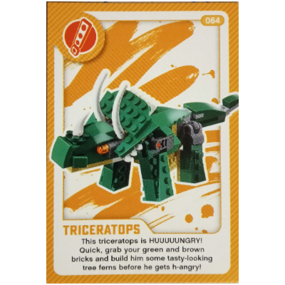 Visuel indicatif Rebrickable de Carte à collectionner, créez un monde vivant - Triceratops (Trading Card, Create the World Living Amazingly - Triceratops)