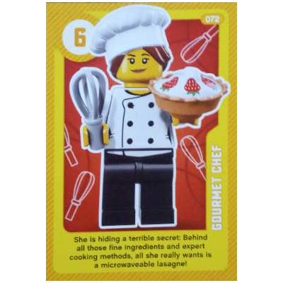 Visuel indicatif Rebrickable de Carte à collectionner, créer le monde vivre incroyablement - chef gastronomique (Trading Card, Create the World Living Amazingly - Gourmet Chef)