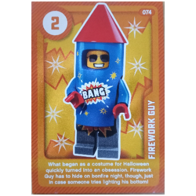 Visuel indicatif Rebrickable de Carte à collectionner, créer le monde vivant étonnamment - Firework Guy (Trading Card, Create the World Living Amazingly - Firework Guy)