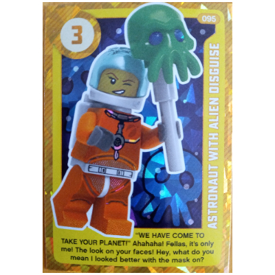 Visuel indicatif Rebrickable de Carte à collectionner, créer le monde vivant étonnamment - astronaute avec déguisement extraterrestre (feuille) (Trading Card, Create the World Living Amazingly - Astronaut With Alien Disguise (Foil))