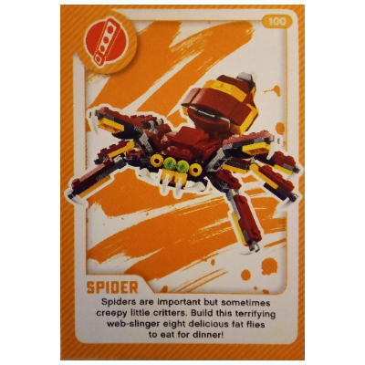 Visuel indicatif Rebrickable de Carte à collectionner, créer le monde vivant étonnamment - Spider (Trading Card, Create the World Living Amazingly - Spider)
