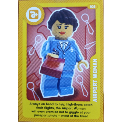 Visuel indicatif Rebrickable de Carte à collectionner, créer le monde vivant étonnamment - femme d'aéroport (Trading Card, Create the World Living Amazingly - Airport Woman)