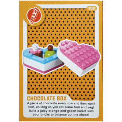 Visuel indicatif Rebrickable de Carte à collectionner, créer le monde vivre incroyablement - boîte de chocolat (Trading Card, Create the World Living Amazingly - Chocolate Box)