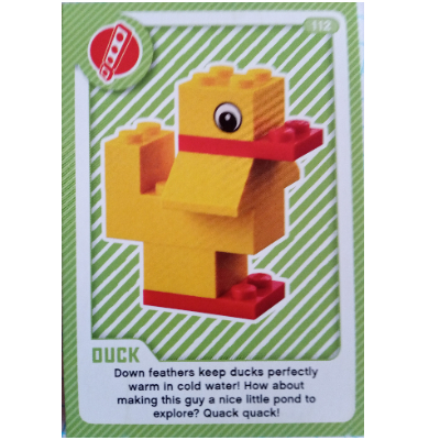 Visuel indicatif Rebrickable de Carte à collectionner, créer le monde vivant étonnamment - Canard (Trading Card, Create the World Living Amazingly - Duck)