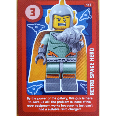 Visuel indicatif Rebrickable de Carte à collectionner, créer le monde vivant étonnamment - rétro héros de l'espace (Trading Card, Create the World Living Amazingly - Retro Space Hero)