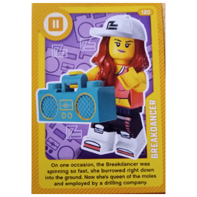 Visuel indicatif Rebrickable de Carte à collectionner, créez un monde vivant - Breakdancer (Trading Card, Create the World Living Amazingly - Breakdancer)