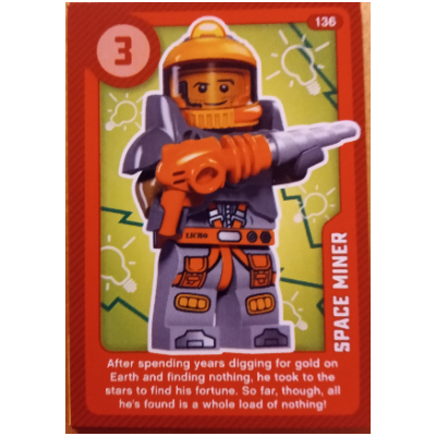 Visuel indicatif Rebrickable de Carte à collectionner, créer le monde vivant étonnamment - mineur de l'espace (Trading Card, Create the World Living Amazingly - Space Miner)