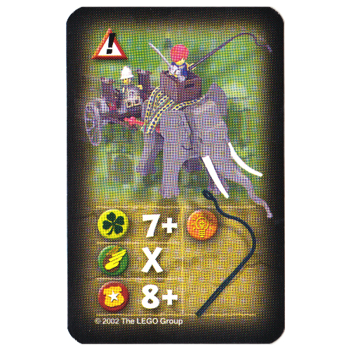 Visuel indicatif Rebrickable de Carte à collectionner, Orient, Risques - Éléphant avec panier (Trading Card, Orient, Hazards - Elephant with Cart)