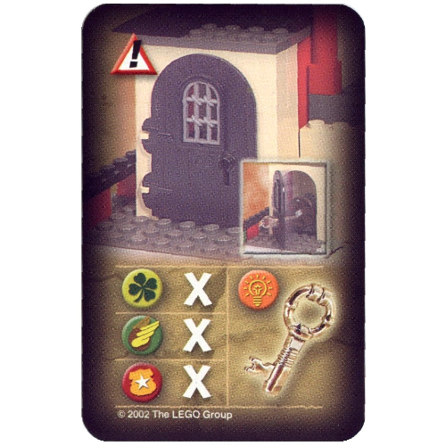 Visuel indicatif Rebrickable de Carte à collectionner, Orient, Risques - Porte de la Forteresse du Dragon avec trou de serrure (Trading Card, Orient, Hazards - Dragon Fortress Door with Keyhole)