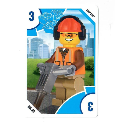Visuel indicatif Rebrickable de Carte à collectionner, Jouets 'R' Us - Ville - 3 Travailleurs de la construction (Trading Card, Toys 'R' Us - City - 3 Construction Worker)