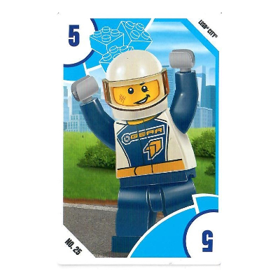 Visuel indicatif Rebrickable de Carte à collectionner, Jouets 'R' Us - Ville - 5 Pilote de course (Trading Card, Toys 'R' Us - City - 5 Race Driver)