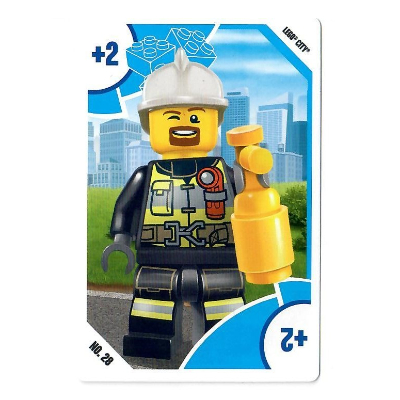 Visuel indicatif Rebrickable de Carte à collectionner, Jouets 'R' Us - Ville - +2 Pompier (Trading Card, Toys 'R' Us - City - +2 Fireman)