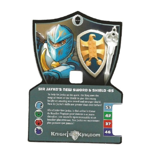 Visuel indicatif Rebrickable de Carte à collectionner, royaume des chevaliers ii, nouvelle épée de sir jayko - 85 (Trading Card, Knights Kingdom II, Sir Jayko's New Sword - 85)