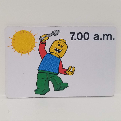 Visuel indicatif Rebrickable de Carte d'activité, Time-Enseigner 12-Hour Clock 7.00 matin (Activity Card, Time-Teaching 12-Hour Clock 7.00 a.m.)