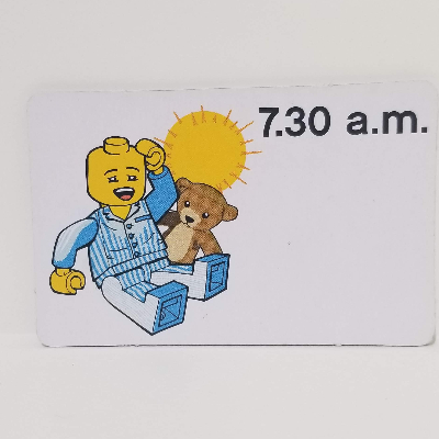 Visuel indicatif Rebrickable de Carte d'activité, Time-Enseigner 12-Hour Clock 7.30 matin (Activity Card, Time-Teaching 12-Hour Clock 7.30 a.m.)