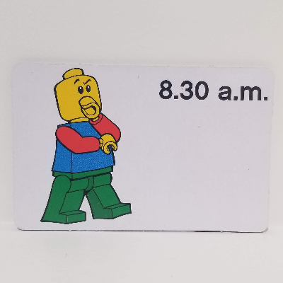 Visuel indicatif Rebrickable de Carte d'activité, Time-Enseigner 12-Hour Clock 8.30 matin (Activity Card, Time-Teaching 12-Hour Clock 8.30 a.m.)