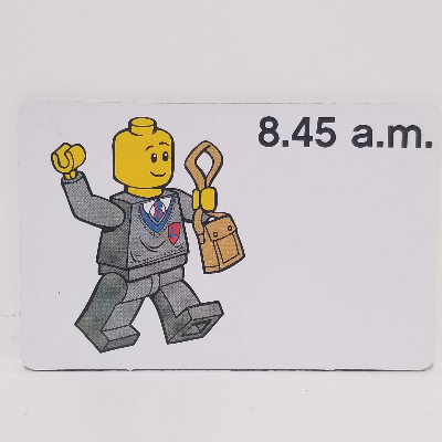 Visuel indicatif Rebrickable de Carte d'activité, Heure d'enseignement 12 heures Horloge 8.45 a.m. (Activity Card, Time-Teaching 12-Hour Clock 8.45 a.m.)