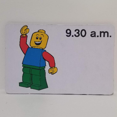 Visuel indicatif Rebrickable de Carte d'activité, Time-Enseigner 12-Hour Clock 9.30 matin (Activity Card, Time-Teaching 12-Hour Clock 9.30 a.m.)