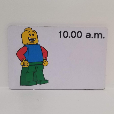 Visuel indicatif Rebrickable de Carte d'activité, Time-Enseigner 12-Hour Clock 10.00 matin (Activity Card, Time-Teaching 12-Hour Clock 10.00 a.m.)