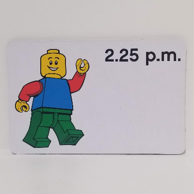 Visuel indicatif Rebrickable de Carte d'activité, Time-Enseigner 12-Hour Clock 2.25 après-midi (Activity Card, Time-Teaching 12-Hour Clock 2.25 p.m.)