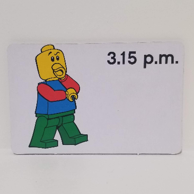 Visuel indicatif Rebrickable de Carte d'activité, Time-Enseigner 12-Hour Clock 3.15 après-midi (Activity Card, Time-Teaching 12-Hour Clock 3.15 p.m.)