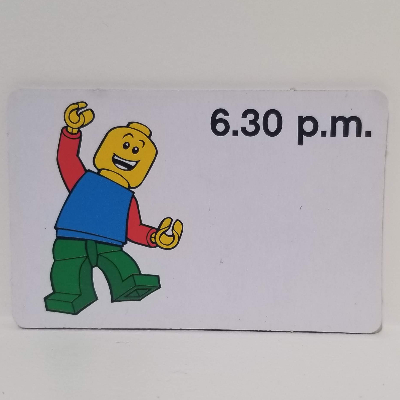 Visuel indicatif Rebrickable de Carte d'activité, Time-Enseigner 12-Hour Clock 6.30 après-midi (Activity Card, Time-Teaching 12-Hour Clock 6.30 p.m.)