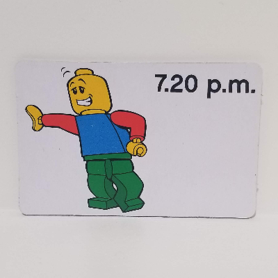 Visuel indicatif Rebrickable de Carte d'activité, Time-Enseigner 12-Hour Clock 7.20 après-midi (Activity Card, Time-Teaching 12-Hour Clock 7.20 p.m.)