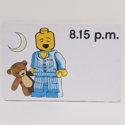 Visuel indicatif Rebrickable de Carte d'activité, Time-Enseigner 12-Hour Clock 8.15 après-midi (Activity Card, Time-Teaching 12-Hour Clock 8.15 p.m.)