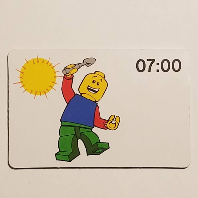 Visuel indicatif Rebrickable de Carte d'activité, Time-Enseigner 24-Hour Clock 07:00 (Activity Card, Time-Teaching 24-Hour Clock 07:00)