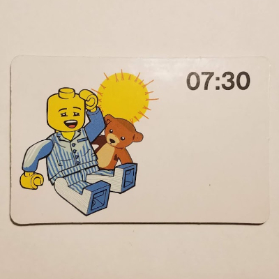 Visuel indicatif Rebrickable de Carte d'activité, 24 heures d'enseignement horloge 07:30 (Activity Card, Time-Teaching 24-Hour Clock 07:30)