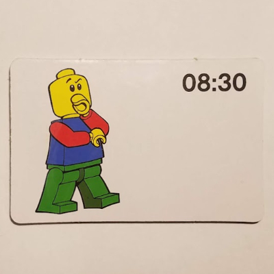 Visuel indicatif Rebrickable de Carte d'activité, temps-enseignement 24-heure horloge 08:30 (Activity Card, Time-Teaching 24-Hour Clock 08:30)