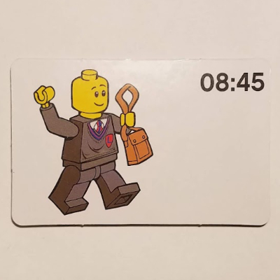 Visuel indicatif Rebrickable de Carte d'activité, Time-Enseigner 24-Hour Clock 08:45 (Activity Card, Time-Teaching 24-Hour Clock 08:45)