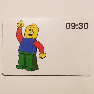 Visuel indicatif Rebrickable de Carte d'activité, heure-enseignement horloge de 24 heures 09:30 (Activity Card, Time-Teaching 24-Hour Clock 09:30)