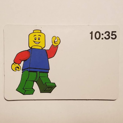 Visuel indicatif Rebrickable de Carte d'activité, temps-enseignement 24 heures horloge 10:35 (Activity Card, Time-Teaching 24-Hour Clock 10:35)