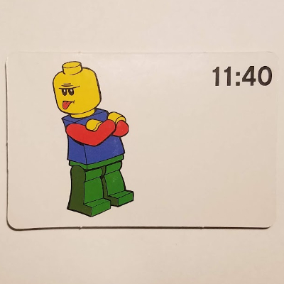 Visuel indicatif Rebrickable de Carte d'activité, Time-Enseigner 24-Hour Clock 11:40 (Activity Card, Time-Teaching 24-Hour Clock 11:40)