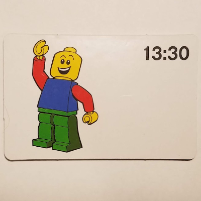 Visuel indicatif Rebrickable de Carte d'activité, Temps-enseignement 24 heures horloge 13:30 (Activity Card, Time-Teaching 24-Hour Clock 13:30)