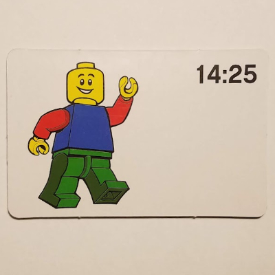 Visuel indicatif Rebrickable de Carte d'activité, temps d'enseignement horloge 24 heures 14:25 (Activity Card, Time-Teaching 24-Hour Clock 14:25)