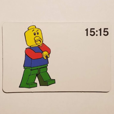 Visuel indicatif Rebrickable de Carte d'activité, temps-enseignement 24 heures horloge 15:15 (Activity Card, Time-Teaching 24-Hour Clock 15:15)
