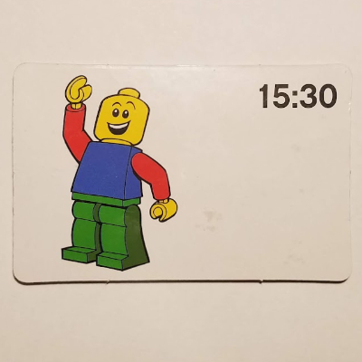 Visuel indicatif Rebrickable de Carte d'activité, temps-enseignement 24-heure horloge 15:30 (Activity Card, Time-Teaching 24-Hour Clock 15:30)