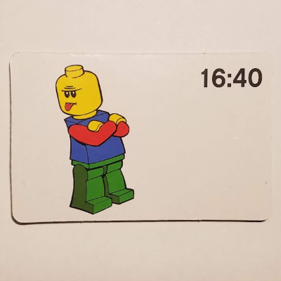 Visuel indicatif Rebrickable de Carte d'activité, Time-Enseigner 24-Hour Clock 16:40 (Activity Card, Time-Teaching 24-Hour Clock 16:40)