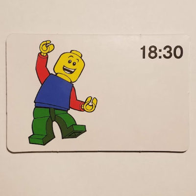 Visuel indicatif Rebrickable de Carte d'activité, temps-enseignement 24-heure horloge 18:30 (Activity Card, Time-Teaching 24-Hour Clock 18:30)