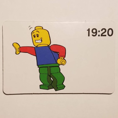 Visuel indicatif Rebrickable de Carte d'activité, Time-Enseigner 24-Hour Clock 19:20 (Activity Card, Time-Teaching 24-Hour Clock 19:20)