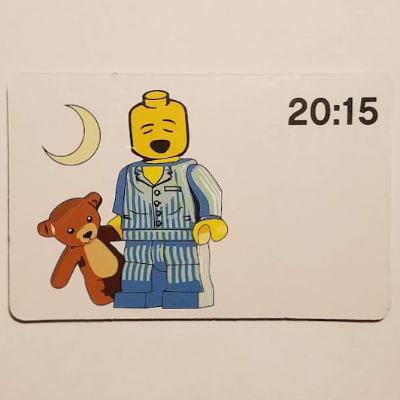 Visuel indicatif Rebrickable de Carte d'activité, temps-enseignement 24 heures horloge 20:15 (Activity Card, Time-Teaching 24-Hour Clock 20:15)