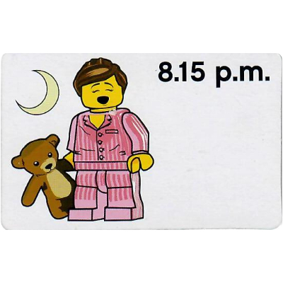 Visuel indicatif Rebrickable de Carte d'activité, Time-Enseigner 12-Hour Clock 8.15 après-midi, Femme (Activity Card, Time-Teaching 12-Hour Clock 8.15 p.m., Female)